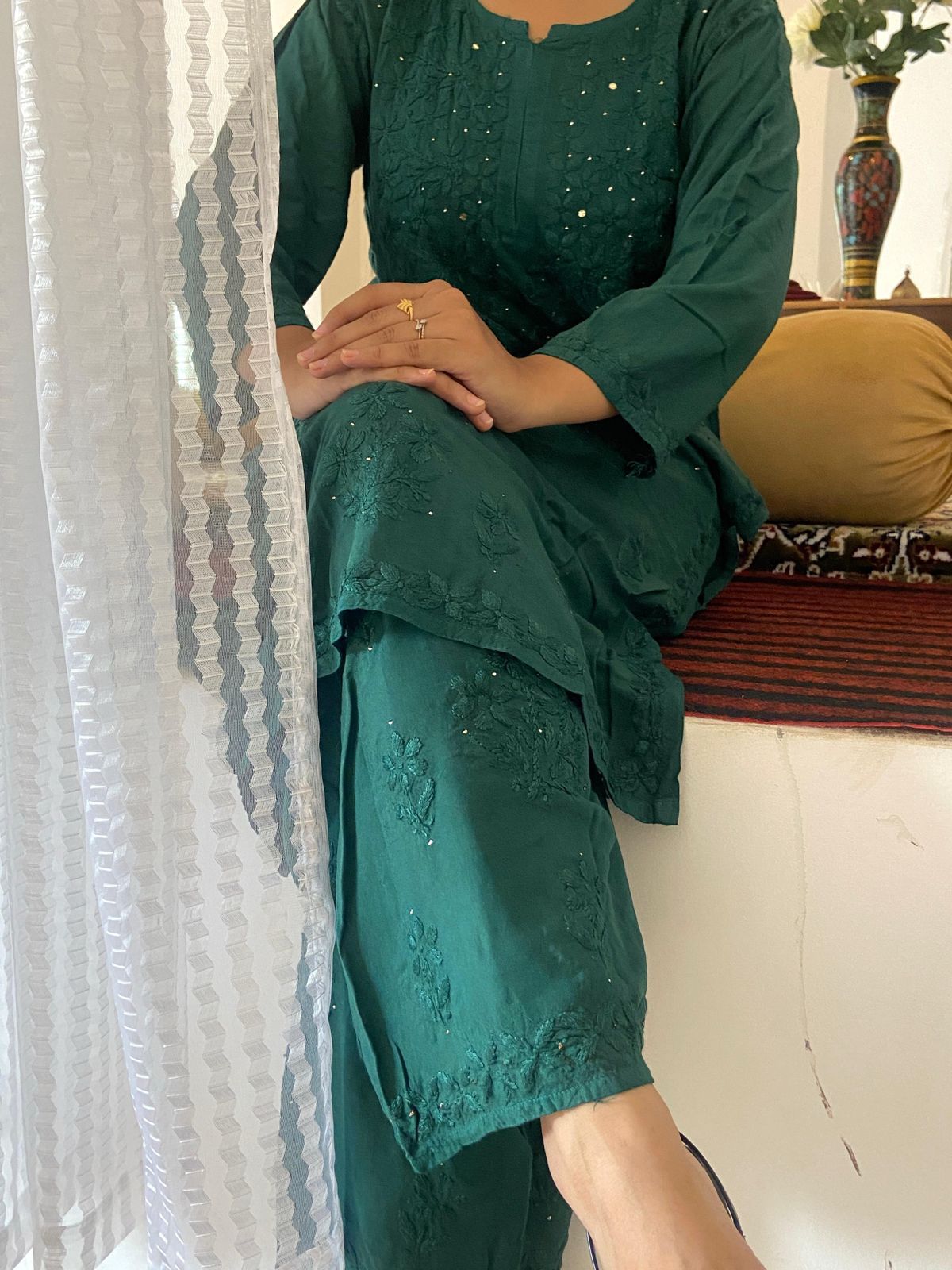 Fiza rayon mukesh kurta plazzo set