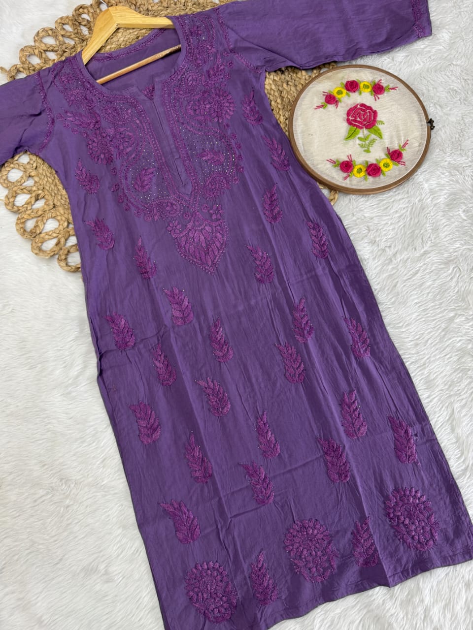 Rahaa Rayon mukesh work 3 piece set