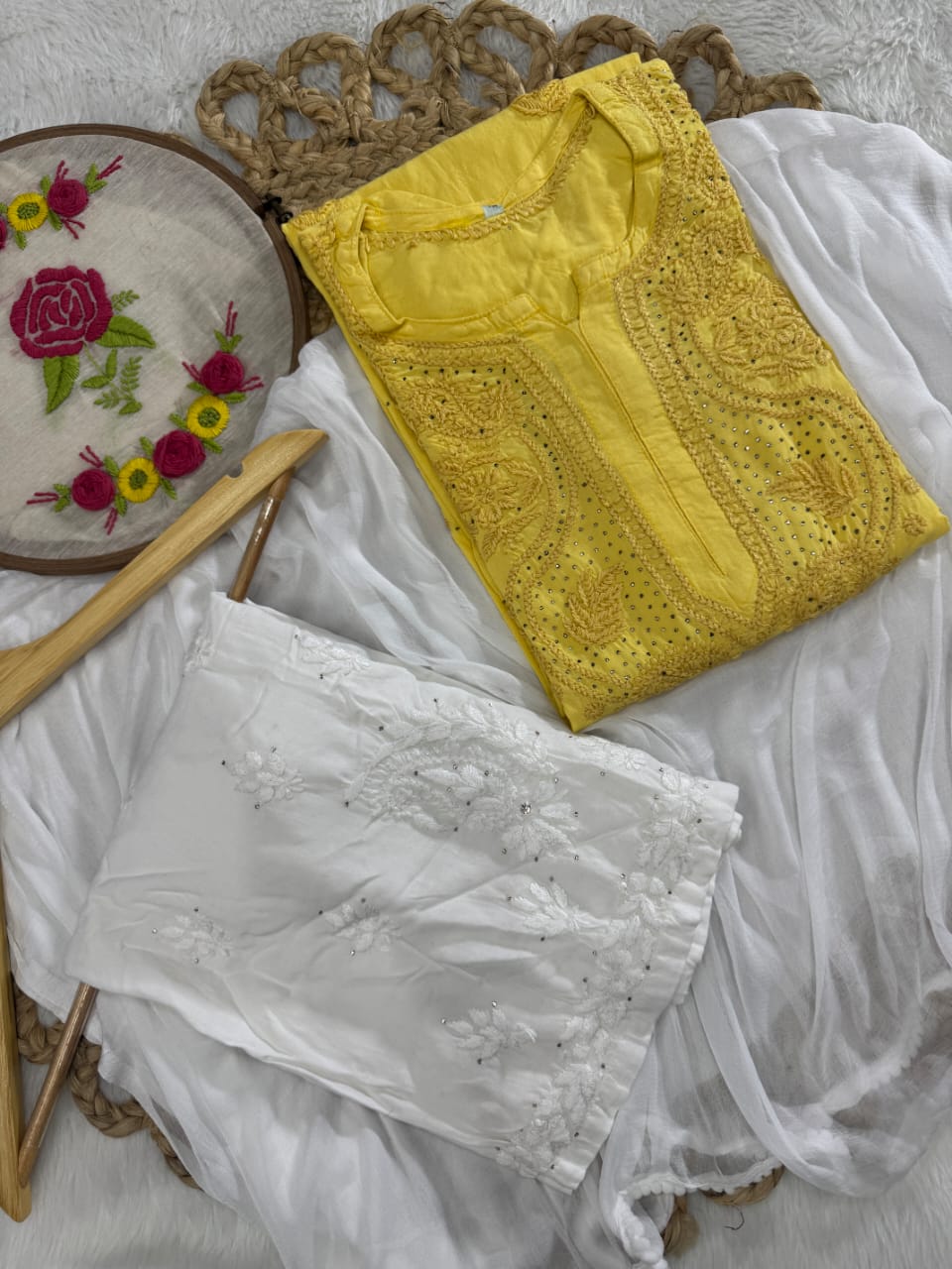 Rahaa Rayon mukesh work 3 piece set