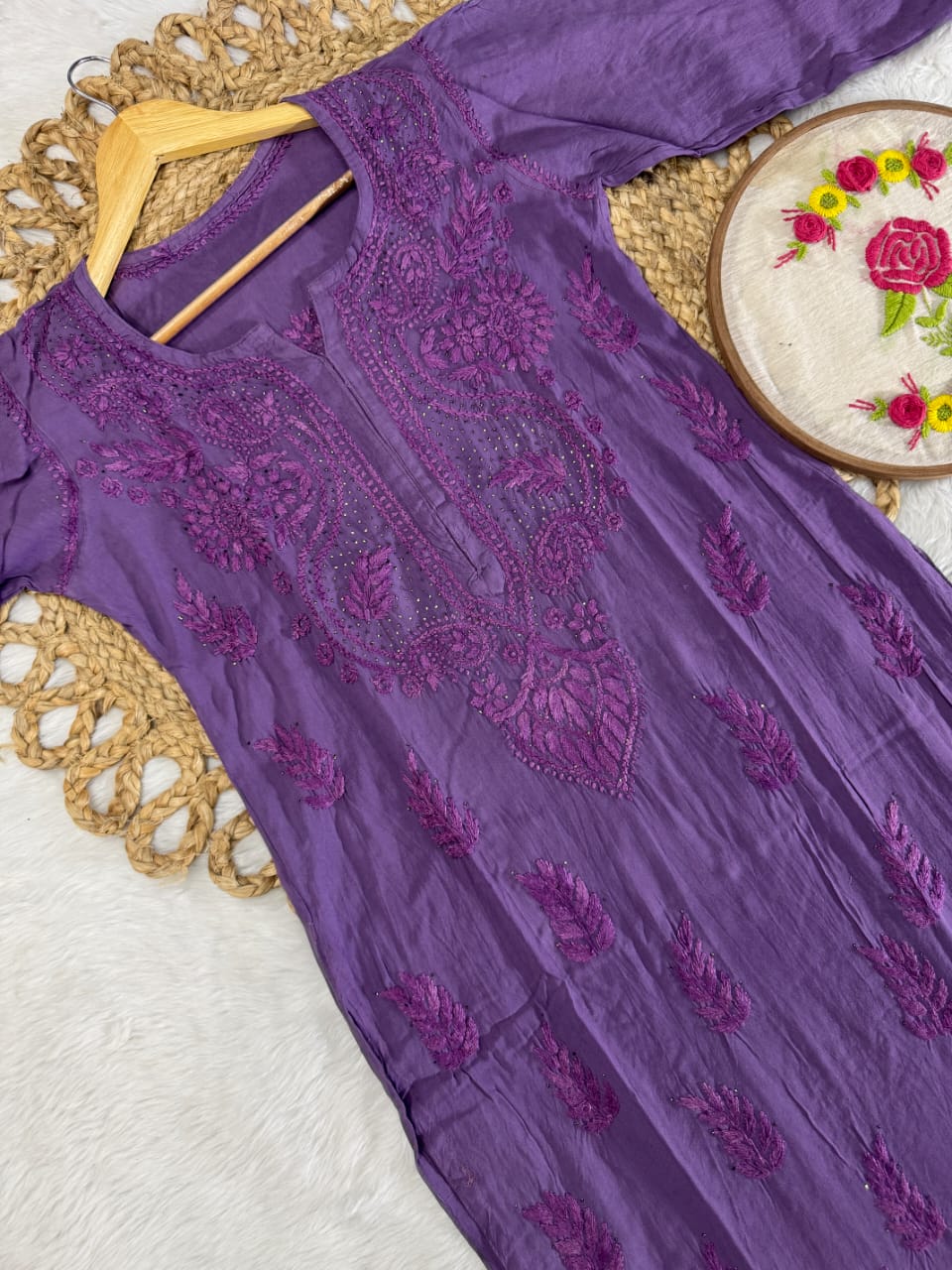 Rahaa Rayon mukesh work 3 piece set