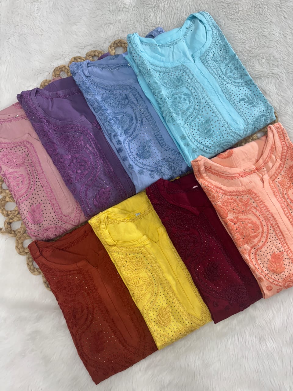 Rahaa Rayon mukesh work 3 piece set