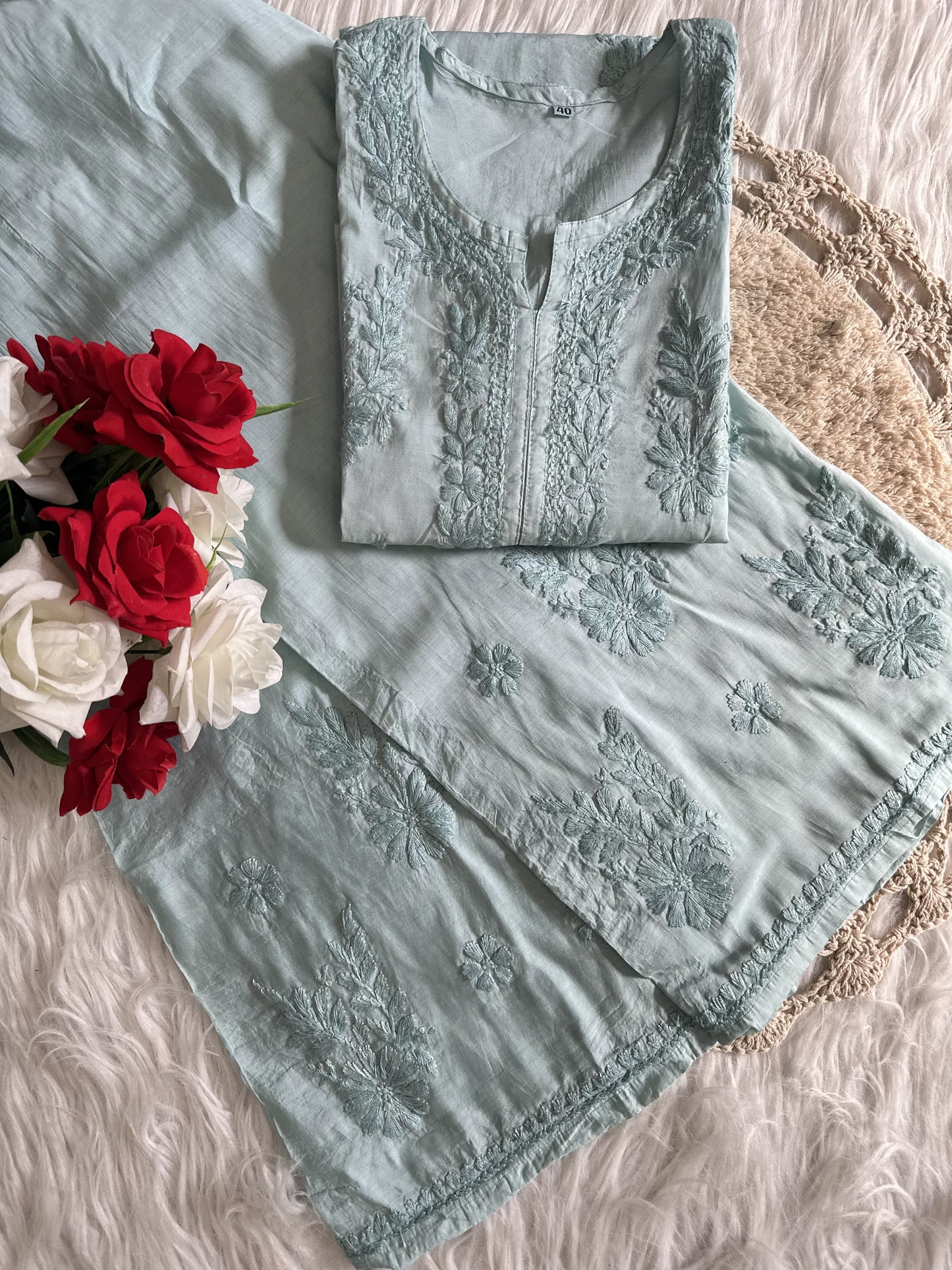 Hayaa chanderi kurta plazzo set