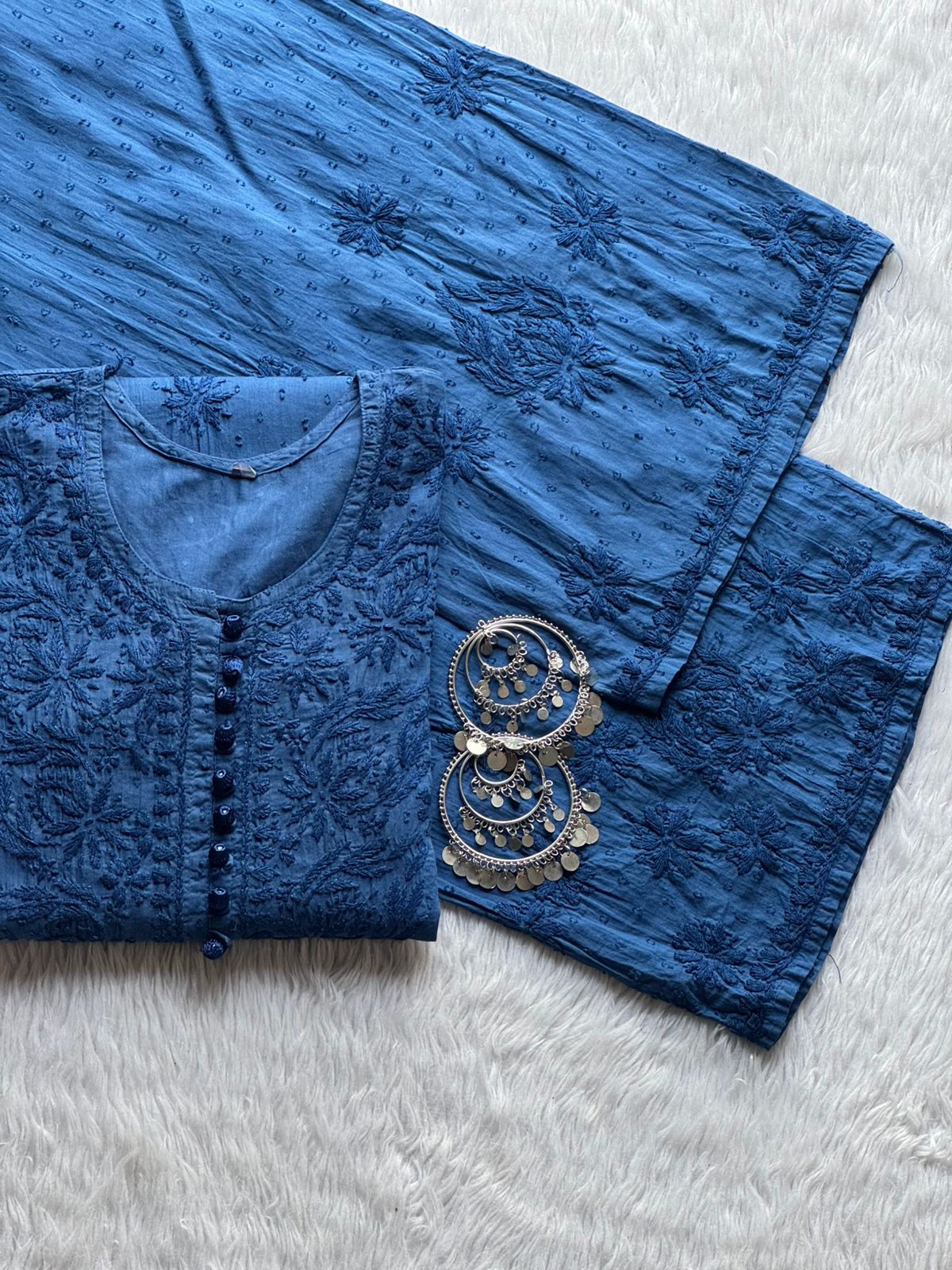 Azda dyeable dobby cotton plazzo set