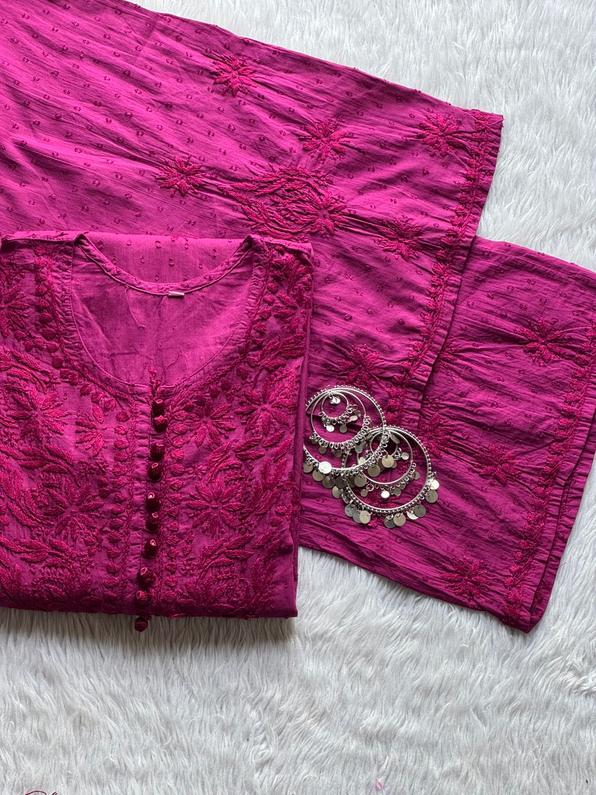 Azda dyeable dobby cotton plazzo set