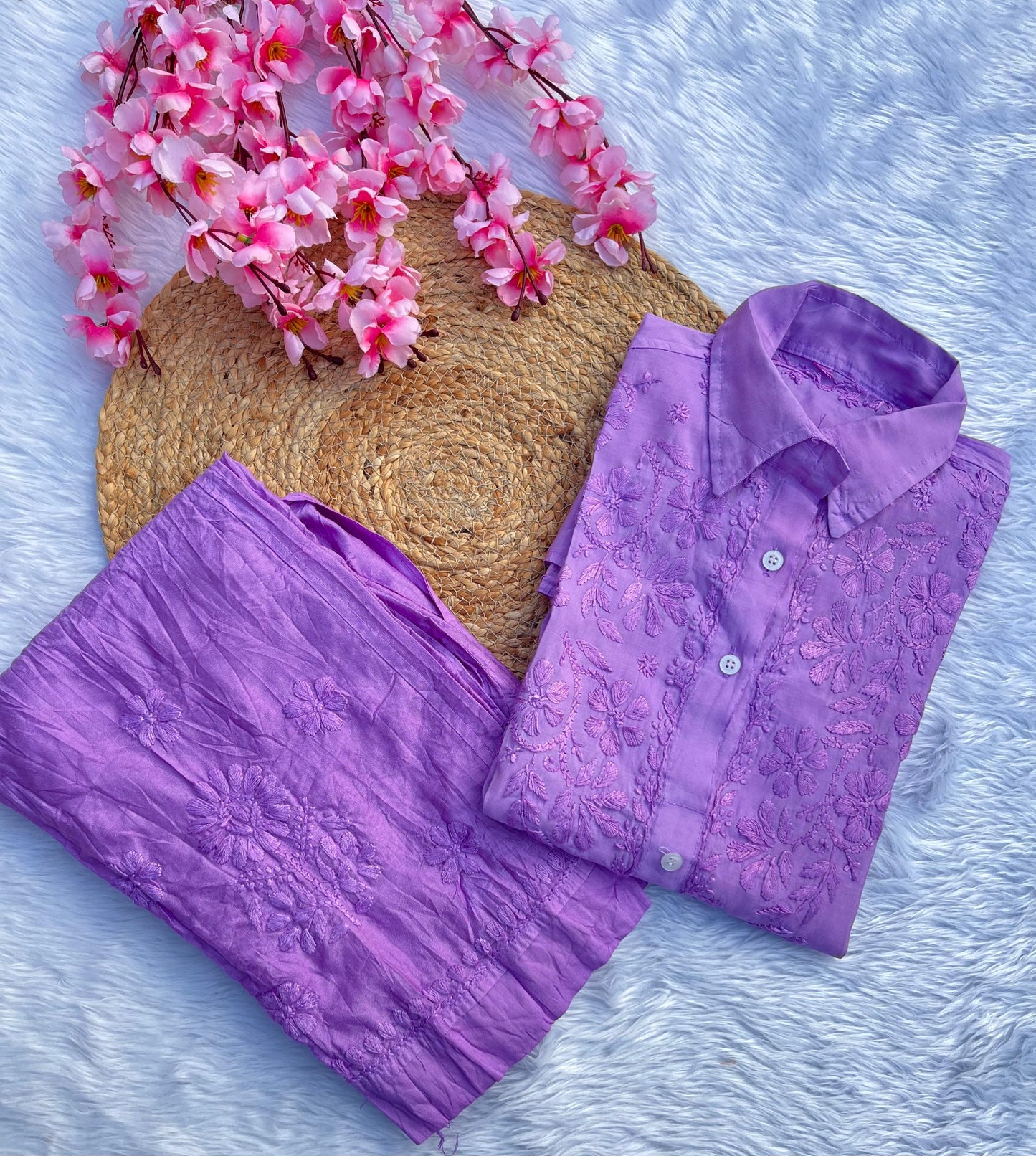 Habiba PURE CHANDERI DYBLE OFFICE WEAR SHIRT CO-RD SET