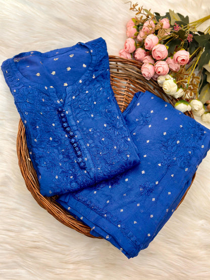 Gul Chanderi cotton cord set