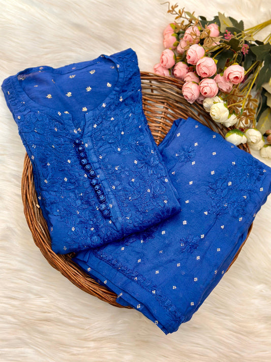Gul Chanderi cotton cord set