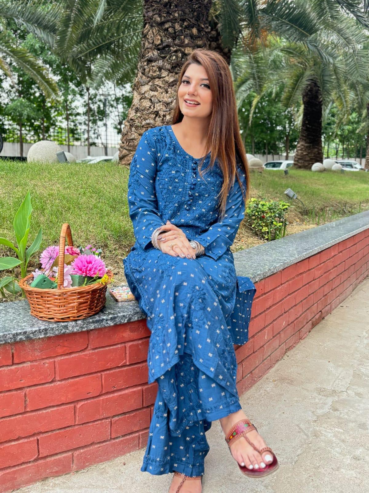 Gul Chanderi cotton cord set
