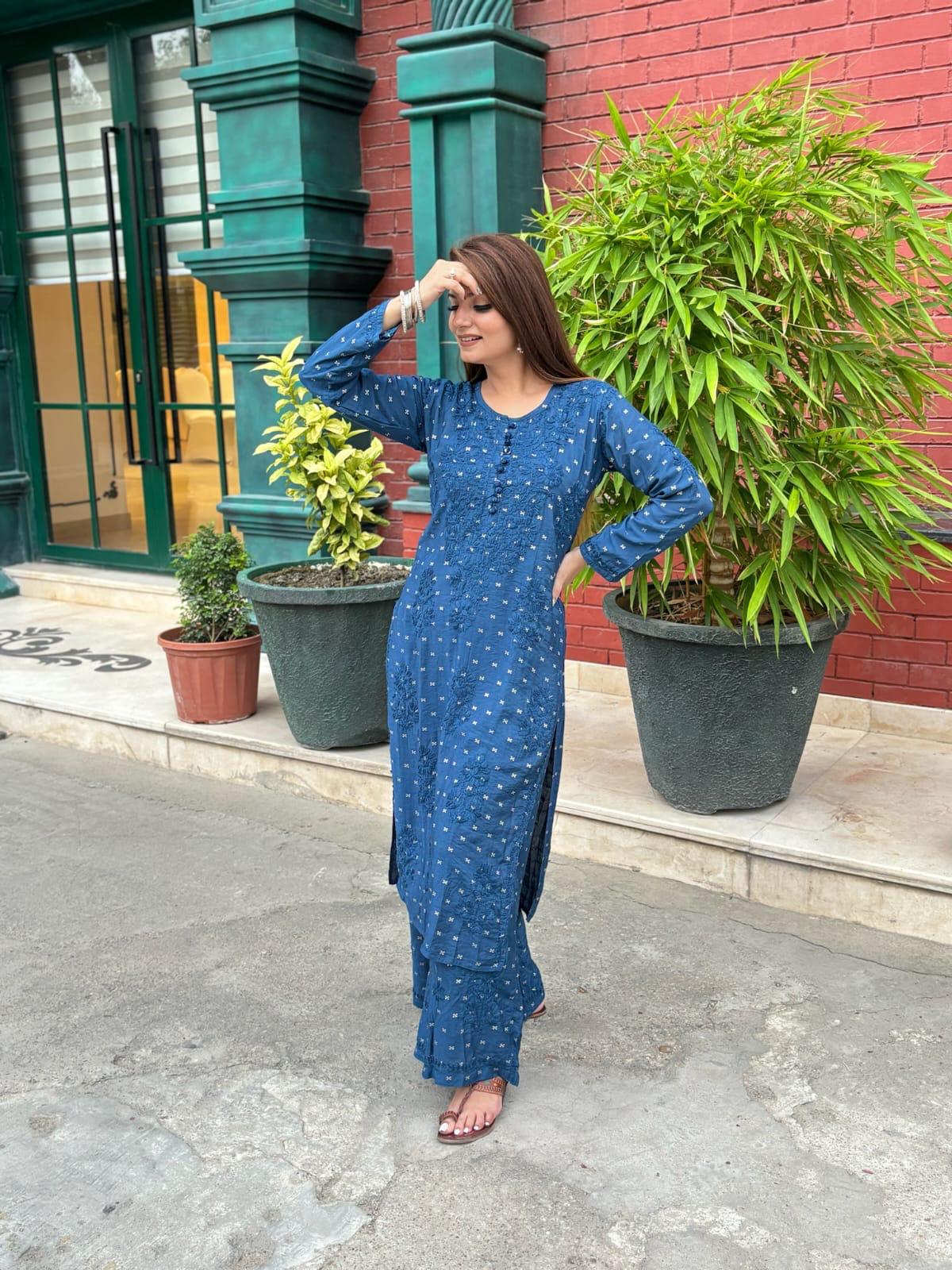 Gul Chanderi cotton cord set