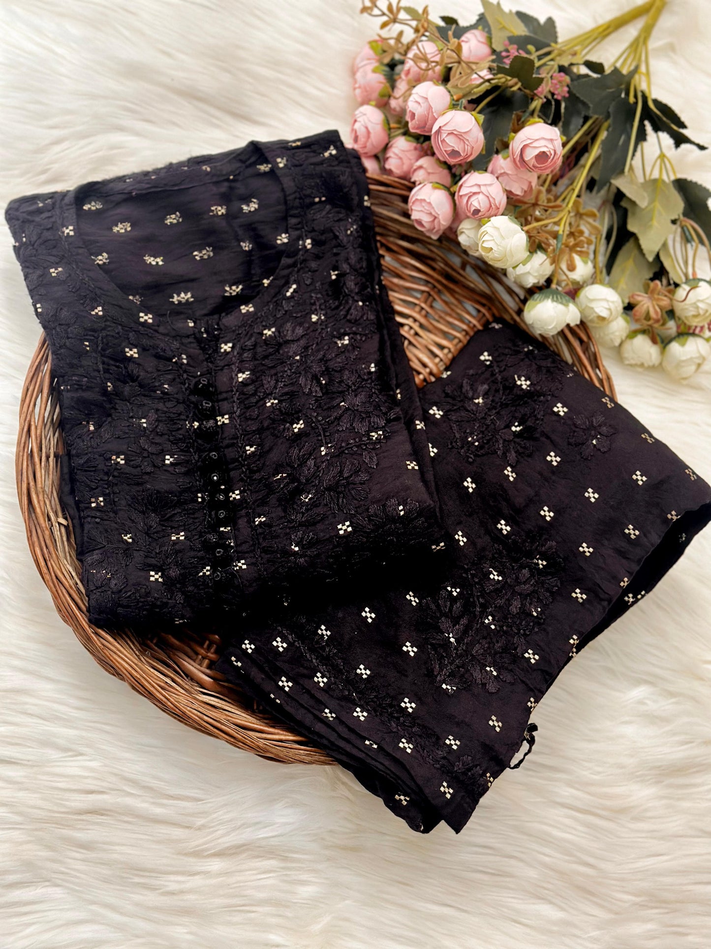 Gul Chanderi cotton cord set