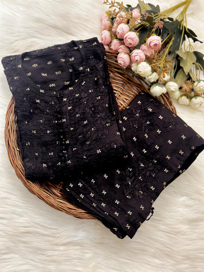 Gul Chanderi cotton cord set