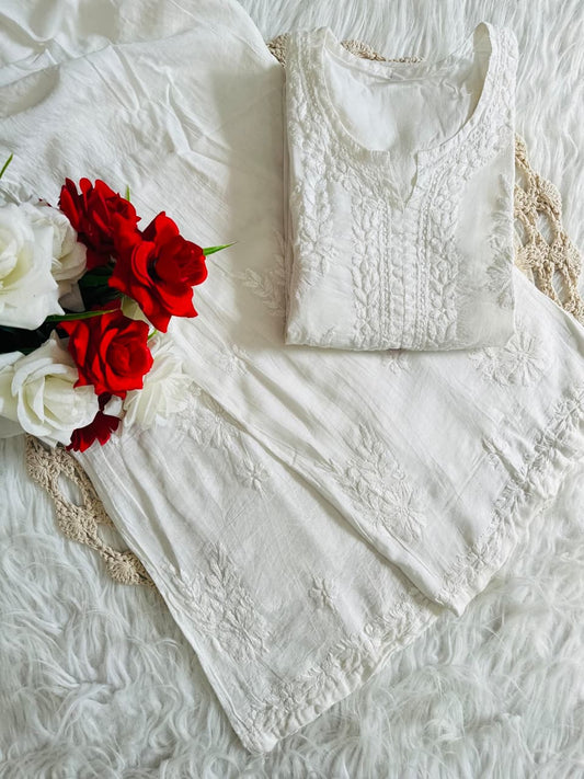 Hayaa chanderi kurta plazzo set