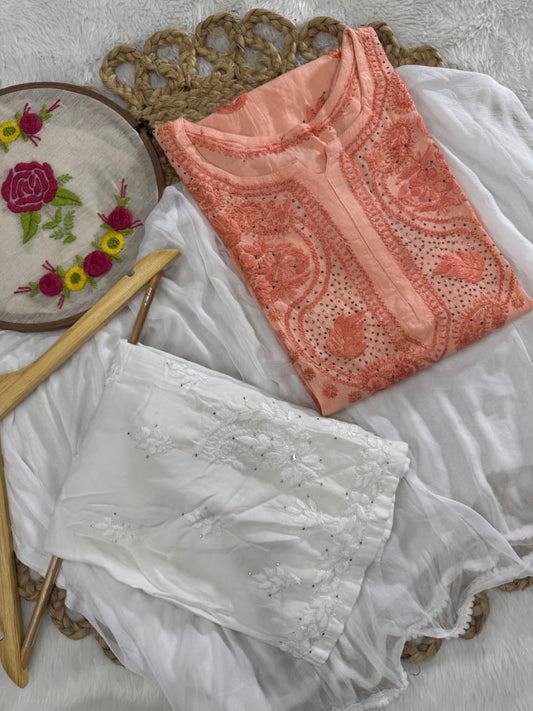 Rahaa Rayon mukesh work 3 piece set