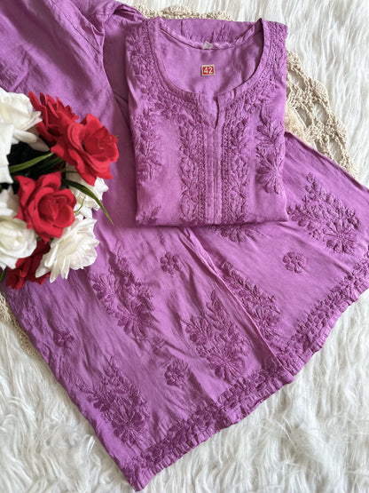 Hayaa chanderi kurta plazzo set