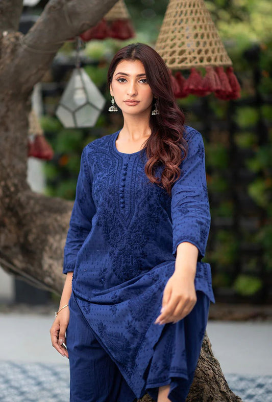 Azda dyeable dobby cotton plazzo set