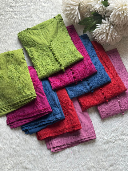 Azda dyeable dobby cotton plazzo set