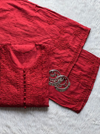 Azda dyeable dobby cotton plazzo set