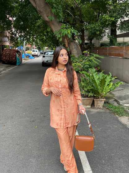 Habiba PURE CHANDERI DYBLE OFFICE WEAR SHIRT CO-RD SET