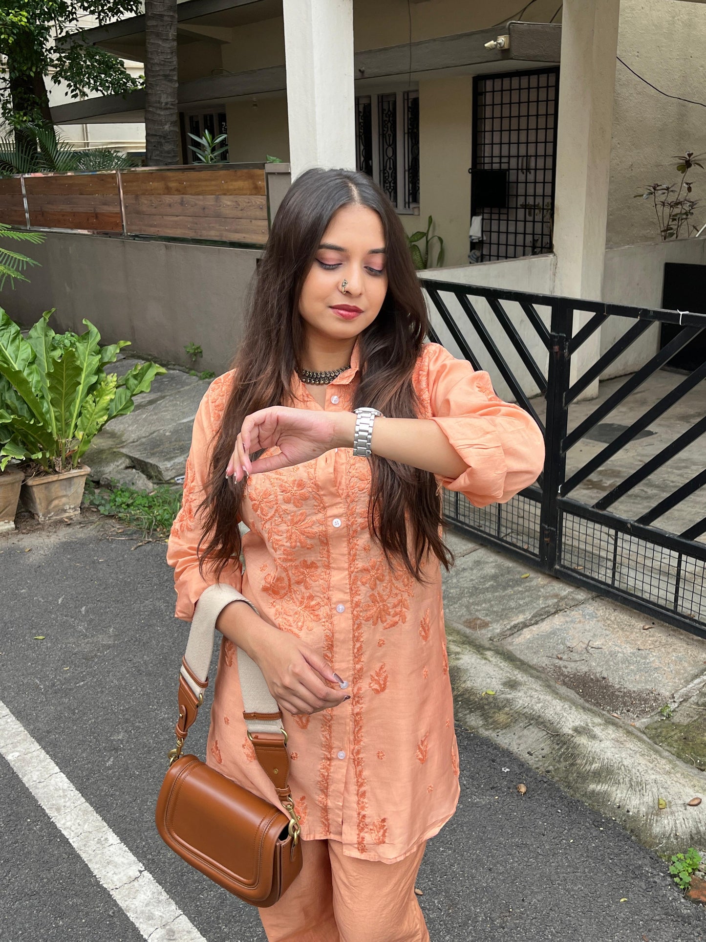 Habiba PURE CHANDERI DYBLE OFFICE WEAR SHIRT CO-RD SET