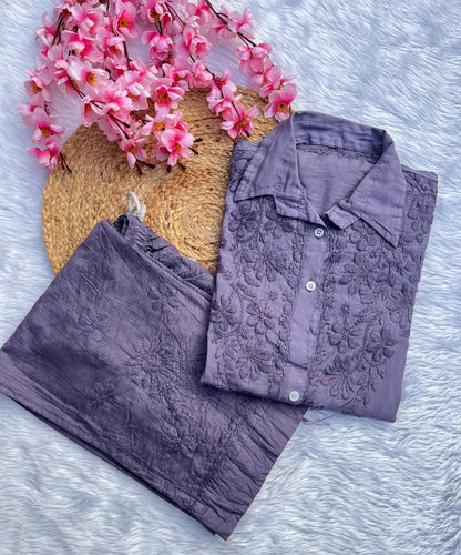 Habiba PURE CHANDERI DYBLE OFFICE WEAR SHIRT CO-RD SET
