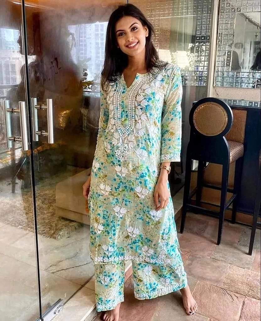 Rida mul cotton kurta plazzo set