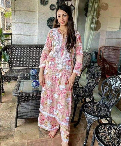 Rida mul cotton kurta plazzo set
