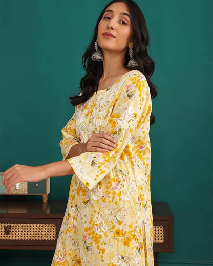 Rida mul cotton kurta plazzo set