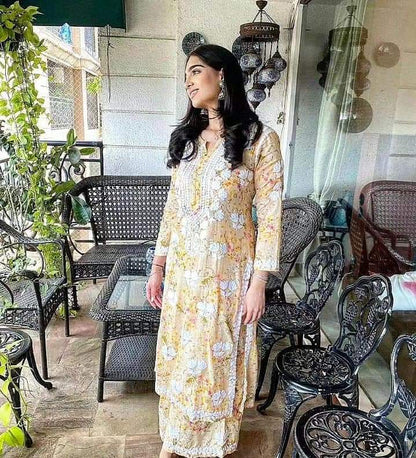 Rida mul cotton kurta plazzo set