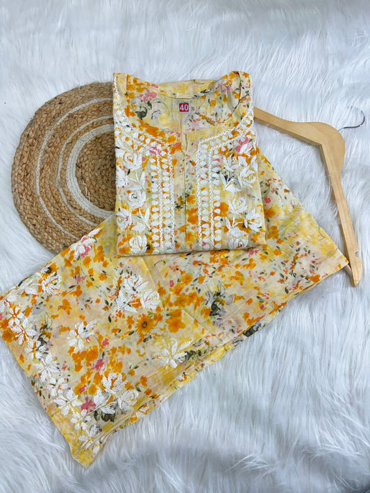 Rida mul cotton kurta plazzo set