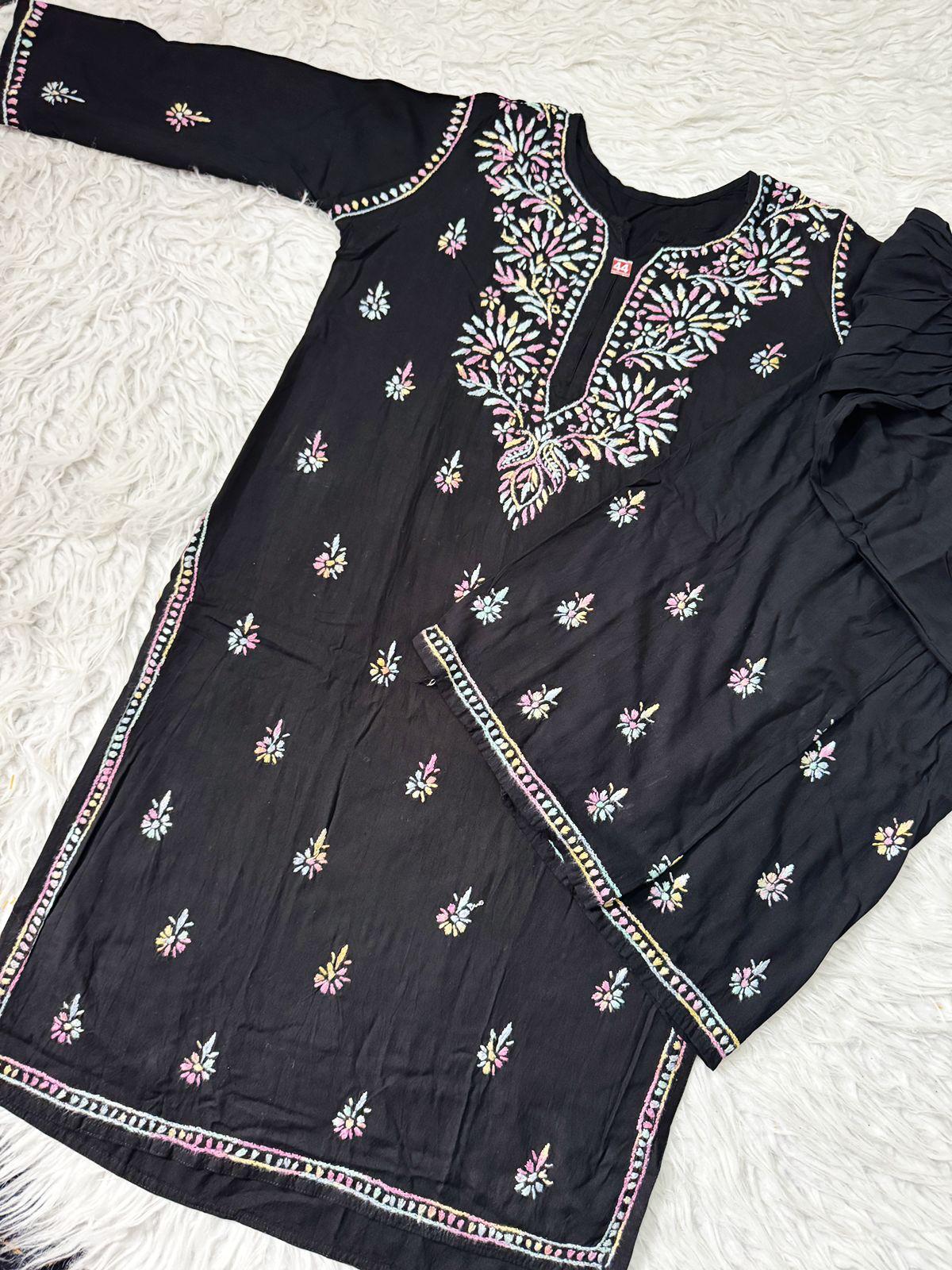 Reeva Heavy Chikankari kurti n plaazo
