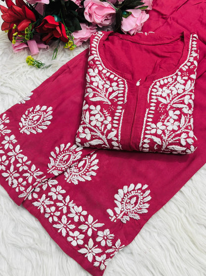 Premium Rayon kurta plazzo set