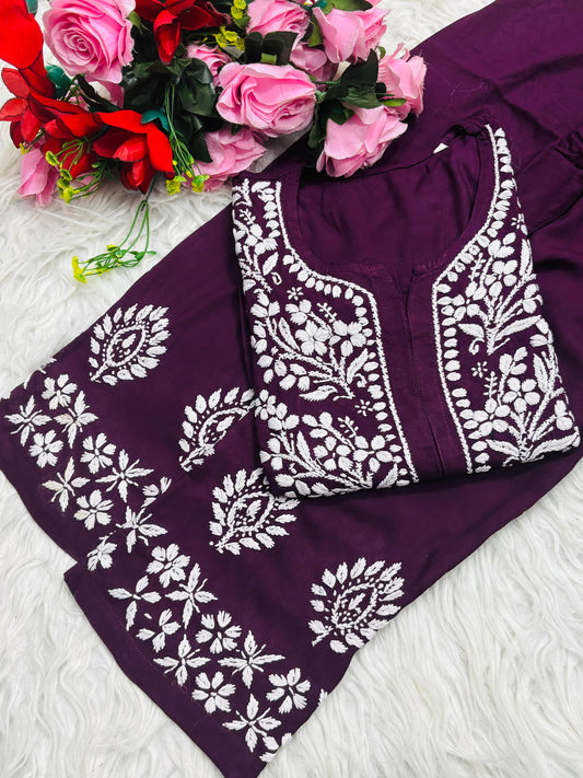 Premium Rayon kurta plazzo set
