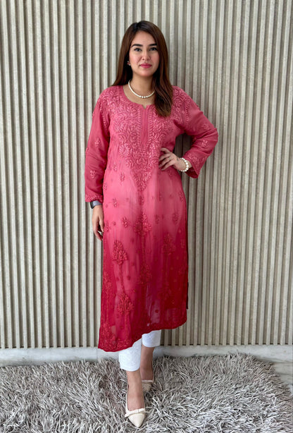 Nazrana viscose dyeable kurti pant set