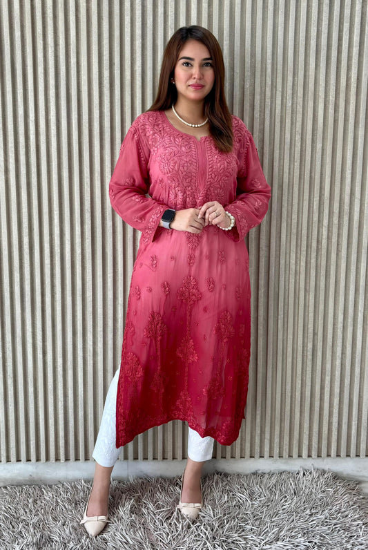 Nazrana viscose dyeable kurti pant set