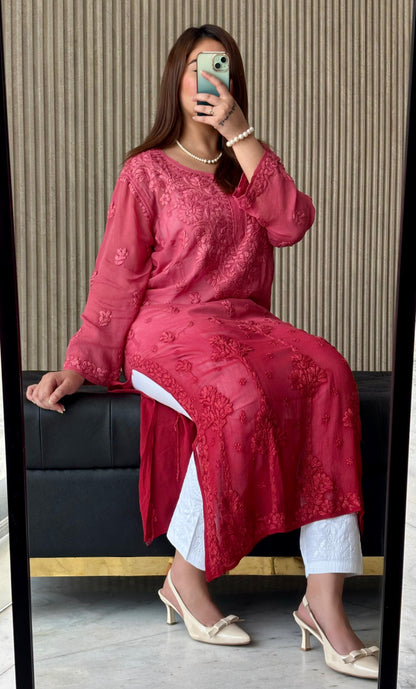 Nazrana viscose dyeable kurti pant set