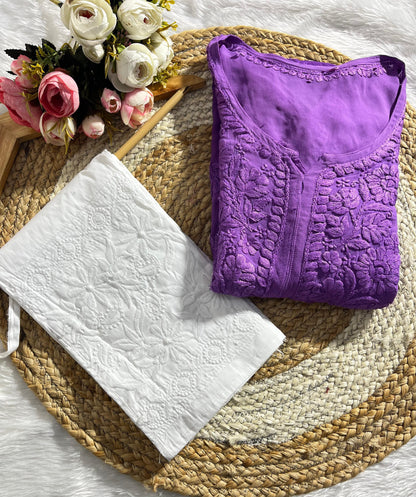 Nazrana viscose dyeable kurti pant set