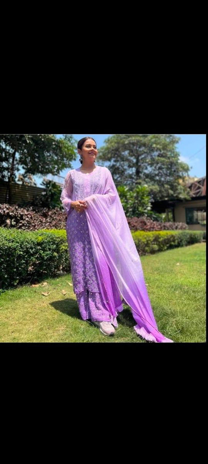 Gulal Lucknowi chikankari 4 piece set