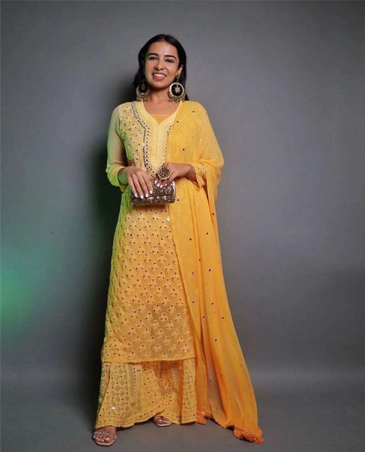 Gulal Lucknowi chikankari 4 piece set