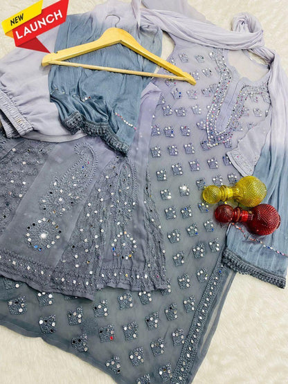 Gulal Lucknowi chikankari 4 piece set
