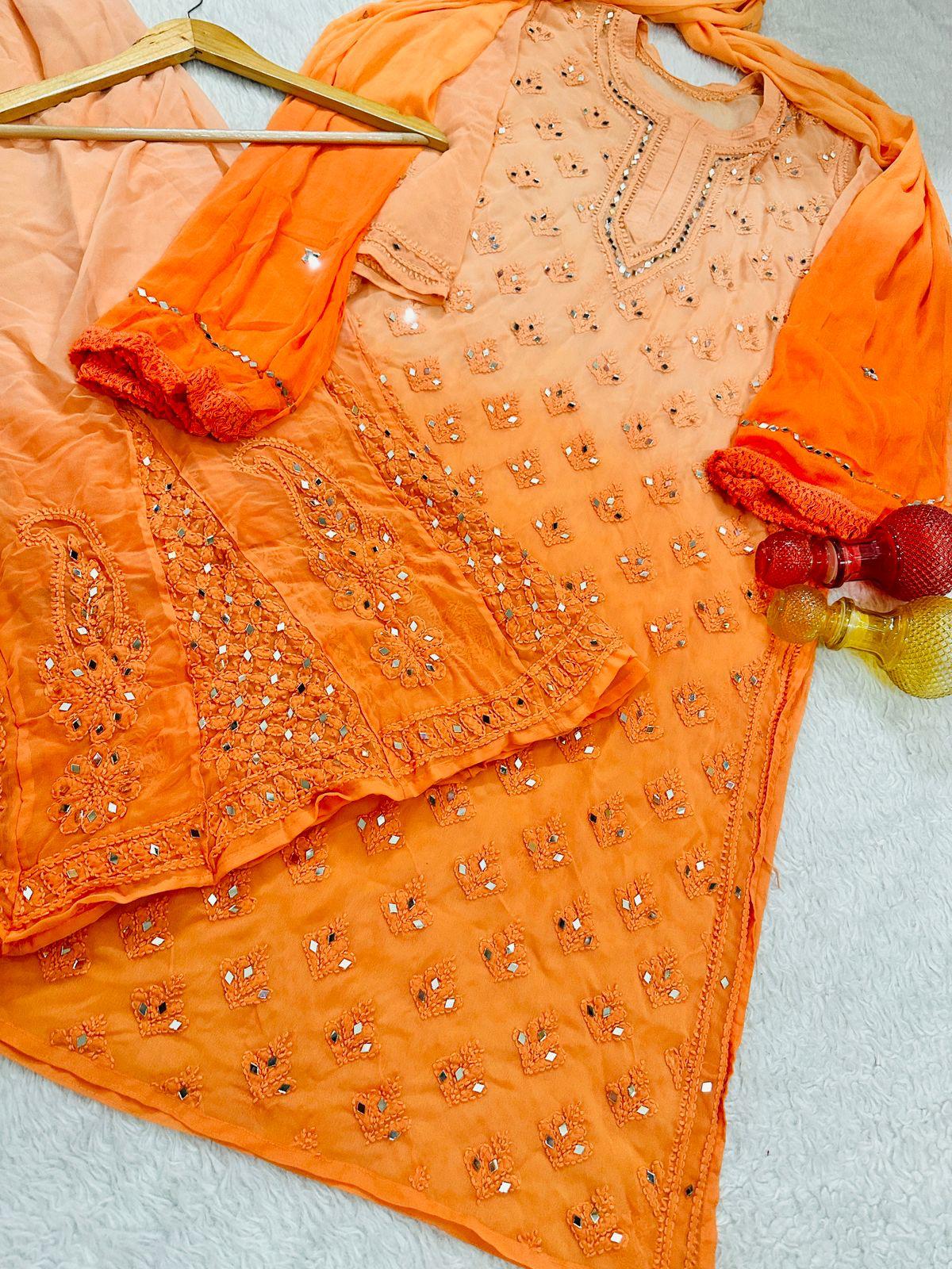 Gulal Lucknowi chikankari 4 piece set