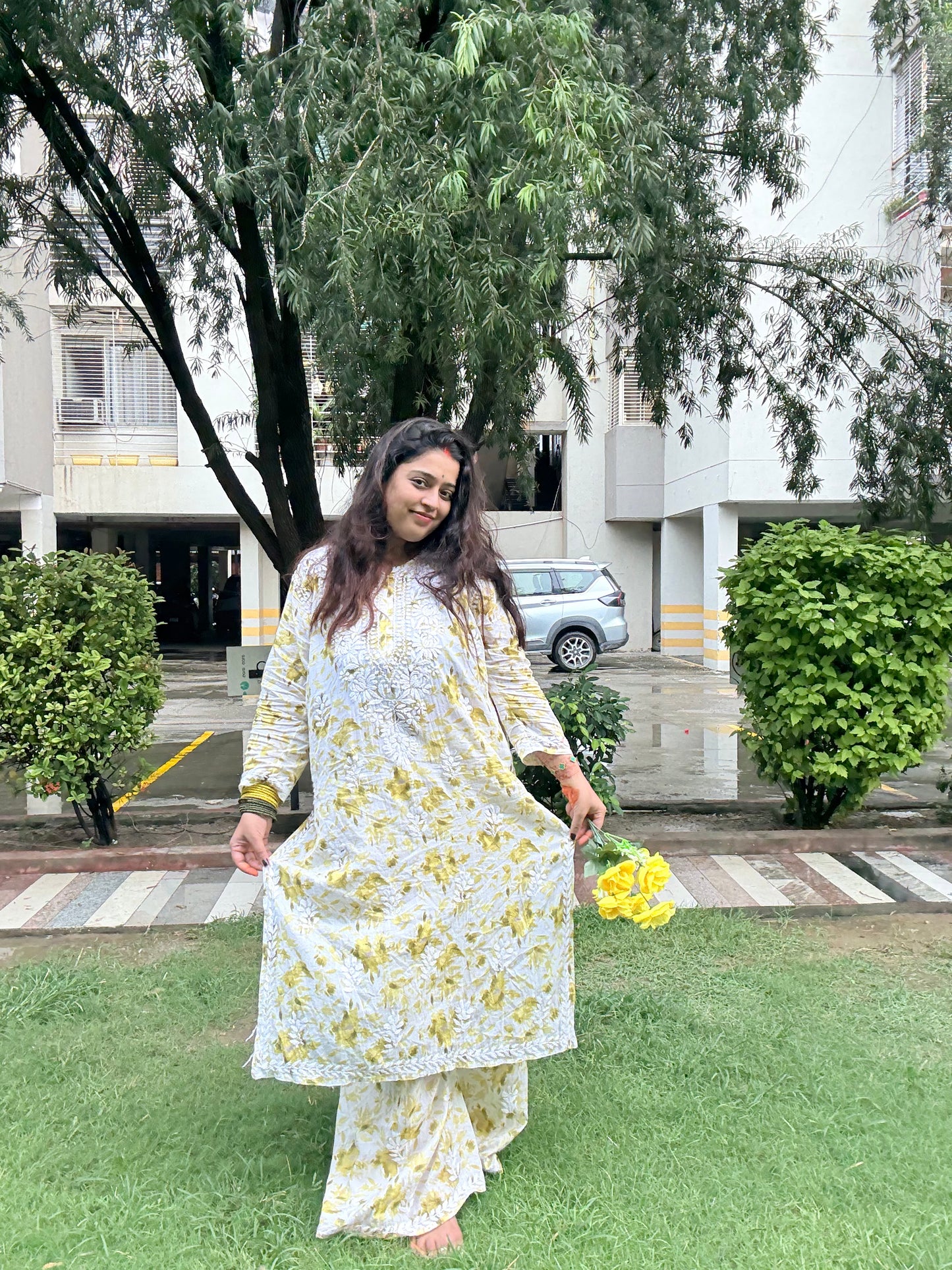 Bisma mul cotton kurta plazzo set