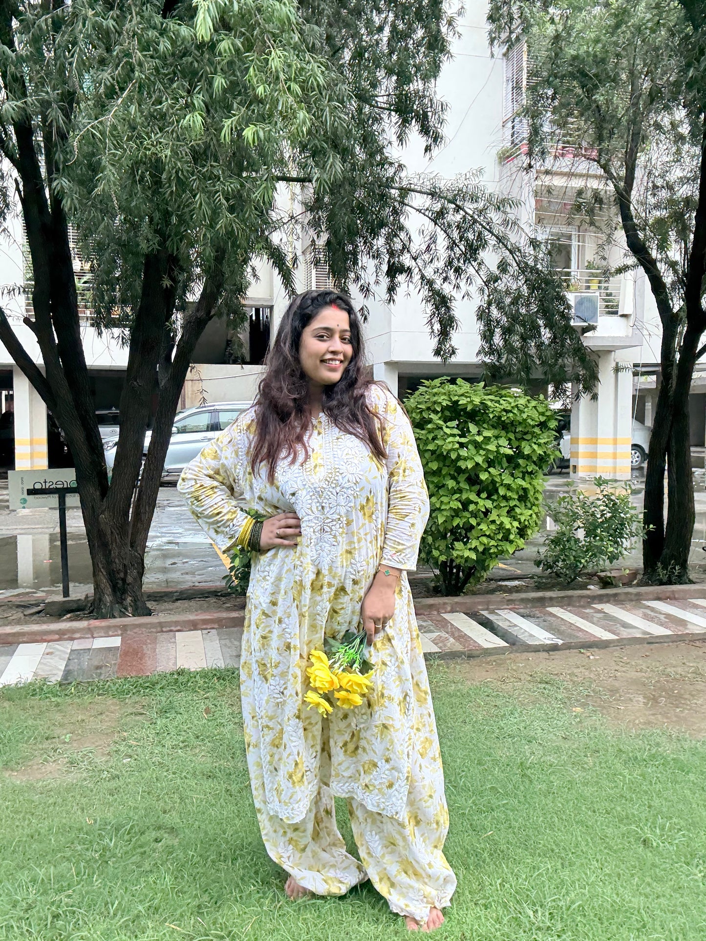 Bisma mul cotton kurta plazzo set