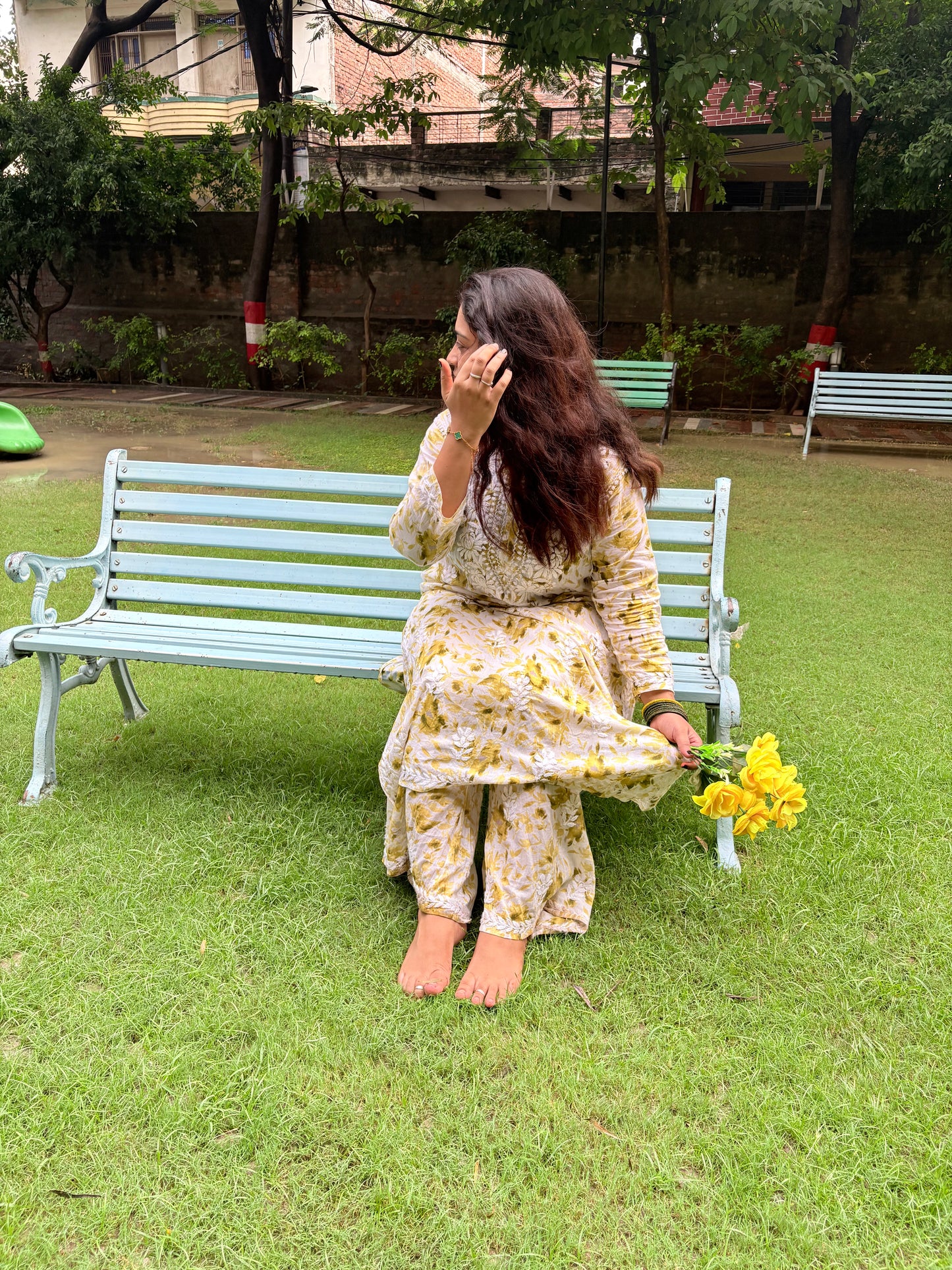 Bisma mul cotton kurta plazzo set