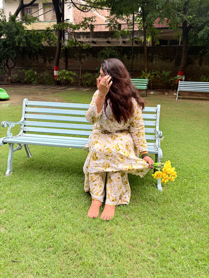 Bisma mul cotton kurta plazzo set