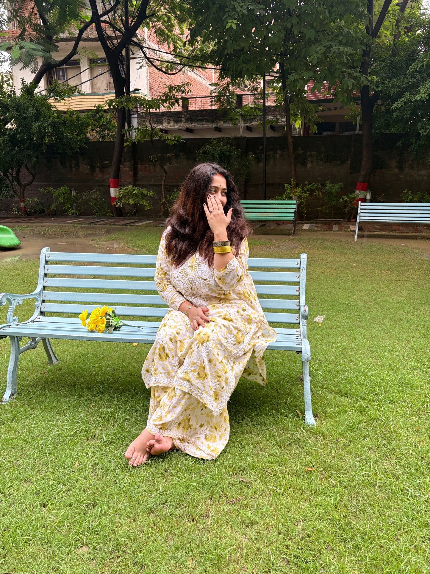 Bisma mul cotton kurta plazzo set