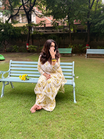 Bisma mul cotton kurta plazzo set