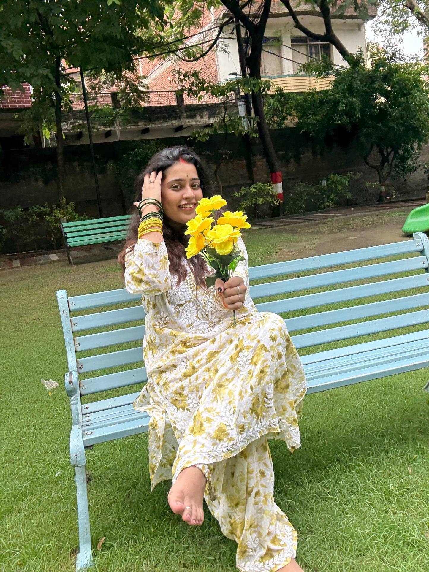 Bisma mul cotton kurta plazzo set