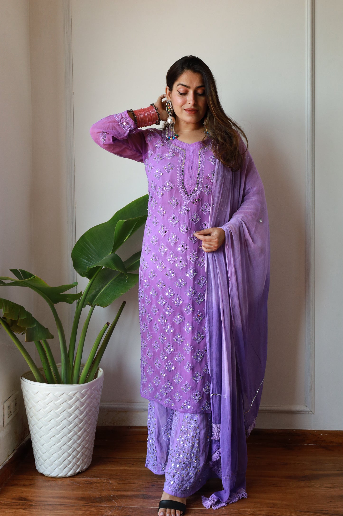 Gulal Lucknowi chikankari 4 piece set