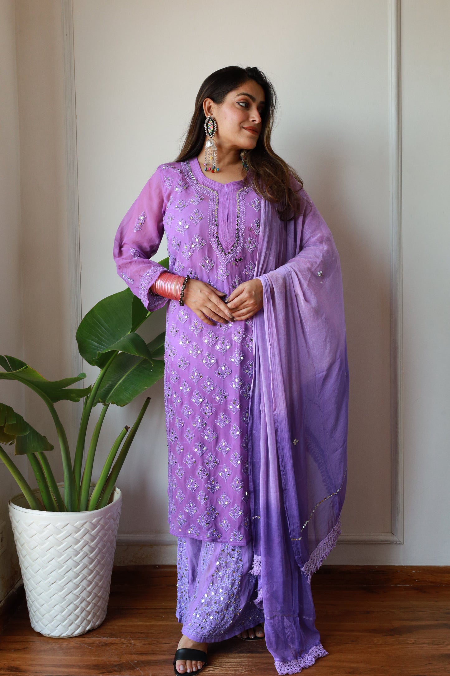 Gulal Lucknowi chikankari 4 piece set