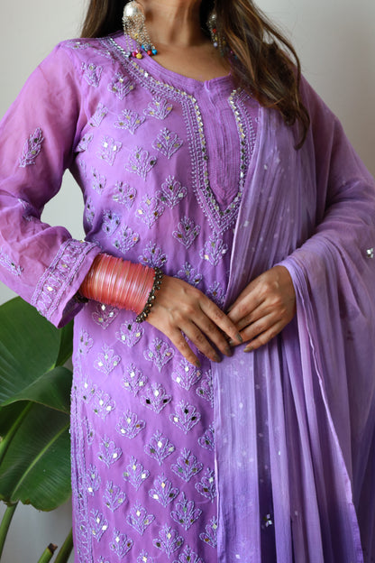 Gulal Lucknowi chikankari 4 piece set